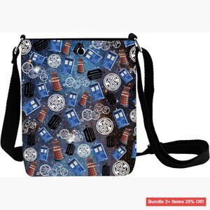 Canvas Crossbody Bag Adjustable Strap 3 Compartments Waterproof Travel